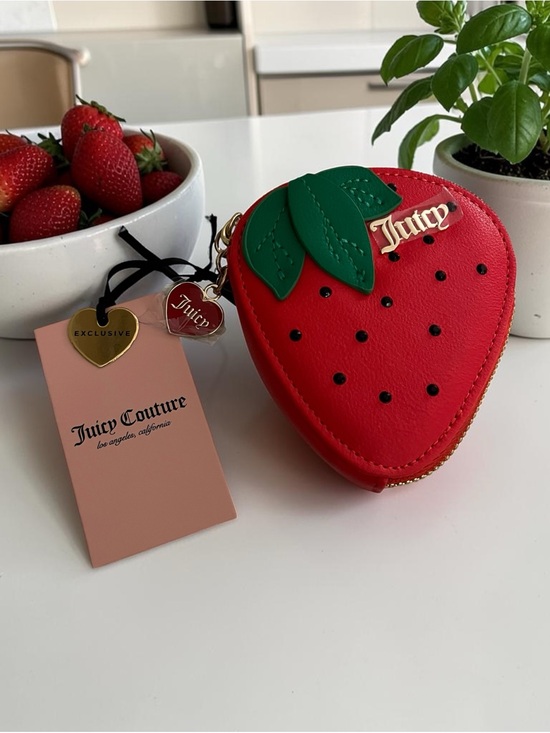 Juicy Couture Accessories - Juicy Couture Red Strawberry Coin Pouch with Gold Hardware
